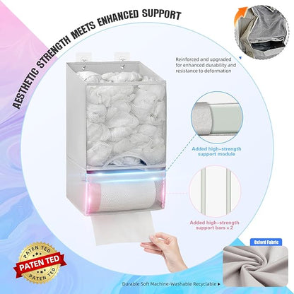 HOUSE AGAIN Plastic Bag Holder-Extra Large Bag Saver Dispenser Wall Mount Organizer Grocery Trash Roll Bag Holder Dispenser-Daily Storage Solution for Kitchen/Bathroom/Laundry/in-Home Recycling Bins