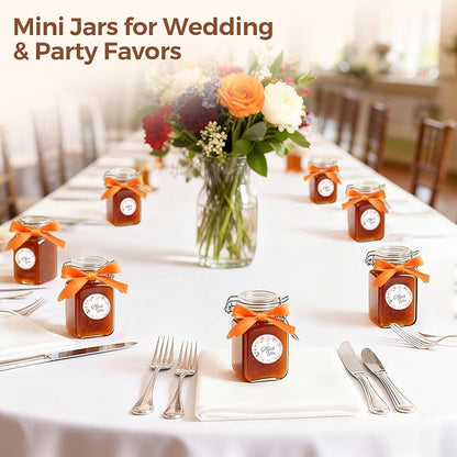 ComSaf Small Glass Jars with Airtight Lid Set of 12, Spice Jars 8 oz, Mason Jar