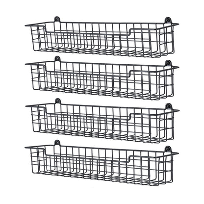 GUUKAR Spice Rack Organizer Wall Mount, Spice Organization Storage Shelf for Cabinet Door, 4 Packs Wall Spice Rack Saving Space for Kitchen, Black