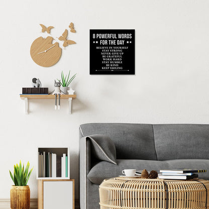 Inspirational Wall Decor, Motivational Canvas Painting Wall Art for Men Teen Boy, Black and White Positive Quotes Posters for Bedroom Living Room Classroom Gym Office (8 X 8 Inches, Framed)