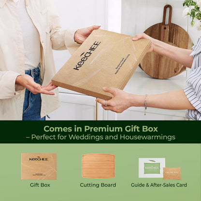 Dishwasher Safe Bamboo Cutting Boards Durable Lightweight Wood Cutting Board for Busy Kitchen, Easy Clean Wooden Chopping Boards with Juice Groove Set of 3 (L+M+S)
