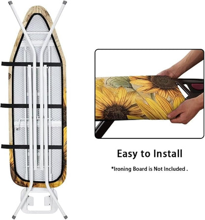 Sunflower Butterfly Ironing Board Cover and Pad, Resist Scorching and Staining