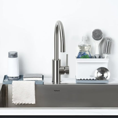 YOHOM Sink Brush Holder for Kitchen Sink Sponge Caddy Countertop Organizer