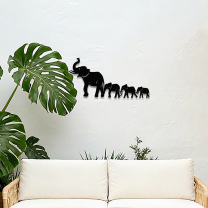 XORT Geometric Elephant Metal Wall Art, Wildlife Lover Gift Wall Hangings Elephant Sign Decor