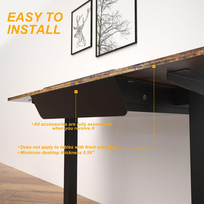 Gaxomo Under Desk Mounted Sliding Drawer with 60 Degree Tilt Panel to Pull Out, 15'' Long & 9'' deep Large Storage Organizer for Sit Stand Workstation