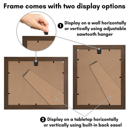 Americanflat 8.5x11 Diploma Frame with Shatter-Resistant Glass - Document Frames with Engineered Wood - Legacy Collection - Certificate Frame for Tabletop and Wall Display - Walnut