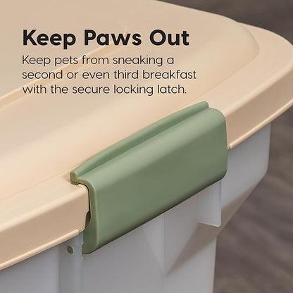 IRIS USA Dog Food Storage Container 58 lbs, Attachable Wheels,
