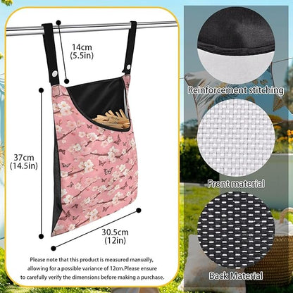 Clothespin Bag for Outdoor Laundry Clothesline and Clothes Pin Holder