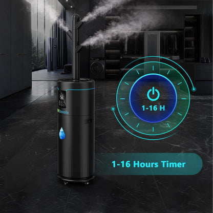 Hiswelle Large Humidifiers for Bedroom, 4.5 Gal Cool Mist Humidifier for Large Room Whole House with Remote Control, 800mL/h Output, 48H Runtime, Auto Humidistat, Wheels, Timer, Essential Oil Tray