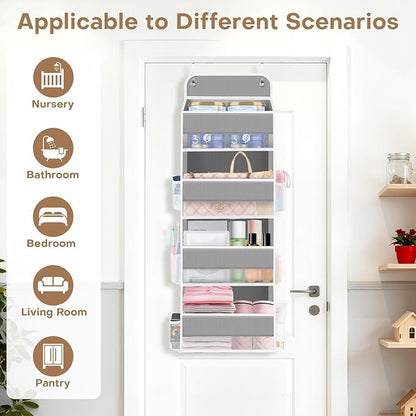 SpaceWhisper Over the Door Organizer, 4 Large Pocket Hanging Storage Organizer