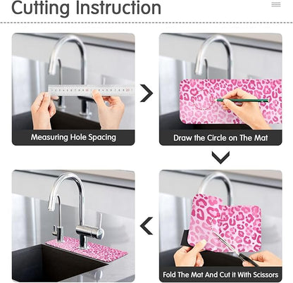 Kitchen Sink Splash Guard 2 PCS 30 Inch Sink Faucet Mat Splash Guard