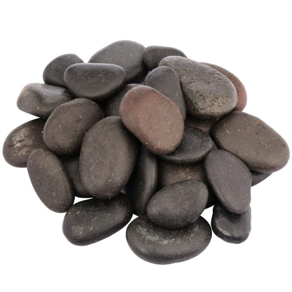 SUNYIK Natural Raw Stones Rough Rock Crystals for Tumbling,Cabbing, Black Pebble Stones, 1pound(About 460 Gram)
