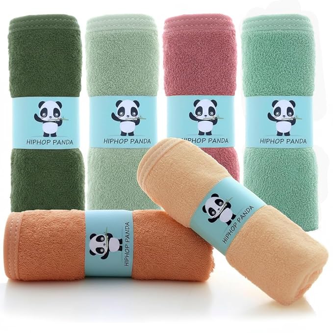 HIPHOP PANDA Baby Washcloths, Rayon Made from Bamboo