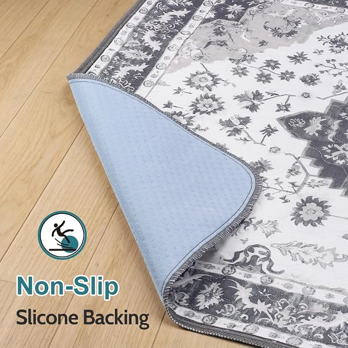 Washable Pee Pads for Dogs, 2 Pack Reusable Puppy Training Pads 24"x18" Super Absorbent Waterproof Dog Training Pads, Non-Slip Potty Pads, Whelping Pads Litter Mat Light Grey Medallion