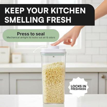 Bop Top Airtight Food Storage Containers with Lid 10.5 Cups / 84 oz | Kitchen Canister Sets | Air Tight Pantry Container | Pop Top Dry Food Storage Containers for Snacks, Sugar, Flour, Baking, Pasta