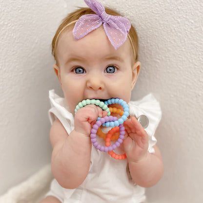 Ryan & Rose Cutie Clinks Attachable Teether Chew Toy for Babies (Mosaic)