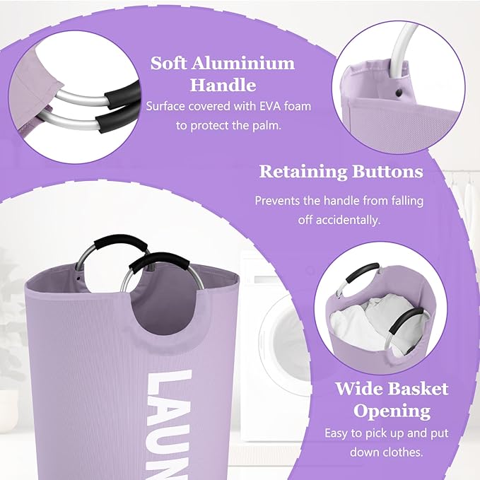 2Pack 125L Extra Large Laundry Baskets, Collapsible Laundry Hamper