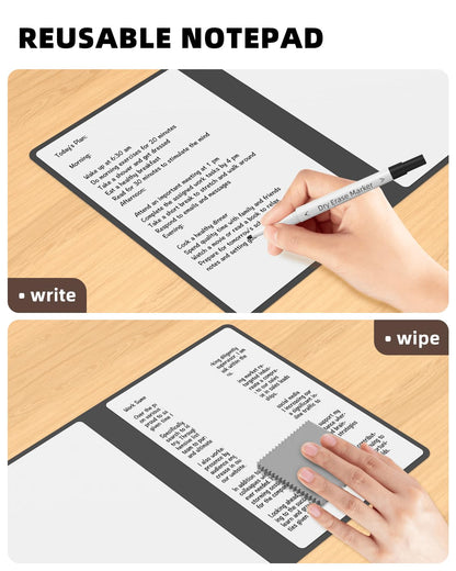 Mehaving Portable Small White Board Dry Erase Board, Reusable 9.5 * 6.6in Notebook Memo, Office Home Supplies Desk Accessories MH760 (Pink)