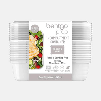 Bentgo 20-Piece Lightweight, Reusable BPA-Free 1-Compartment Containers