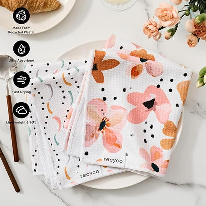 RECYCO Waffle Kitchen Towel Set of 2
