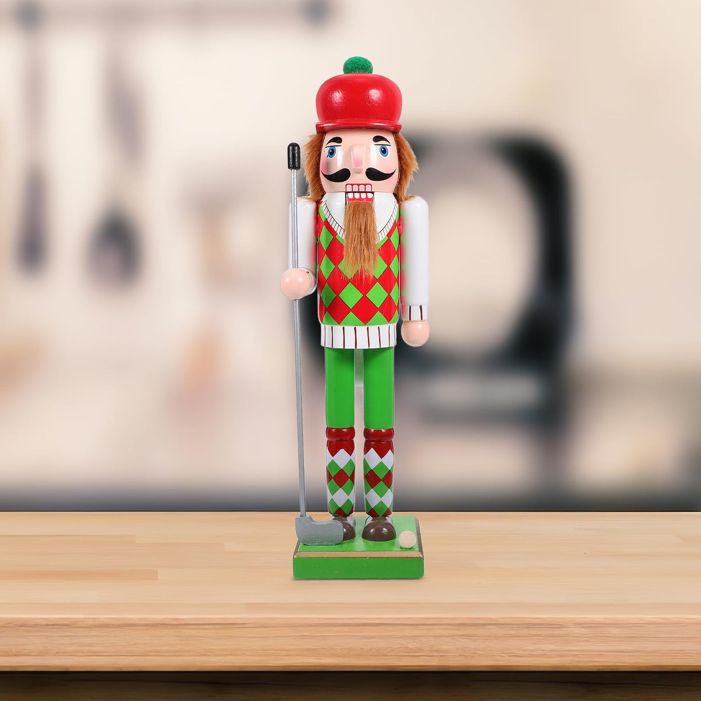 DECHOUS Golf Nutcracker 15 Inch Christmas Golf Player Nutcracker Sports Nutcracker Golfer Nutcracker with Club and Ball Christmas Nutcracker Figurines for Home Table Shelve