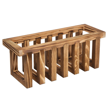 ExoLiry 11 Inch Premium Solid Acacia Wood Wall Mounted Mail Letter Holder Basket, Rustic Farmhouse Wooden Hanging Card Storage Rack, Home or Office Organizer