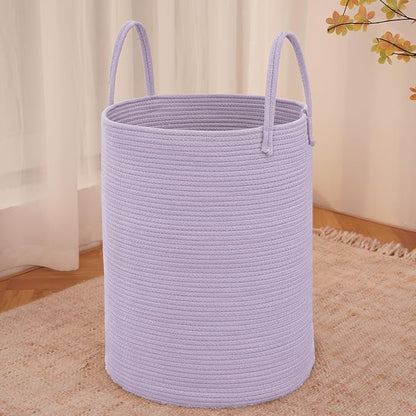 Large Woven Laundry Basket Hamper, 100L Cotton Rope Storage Bin