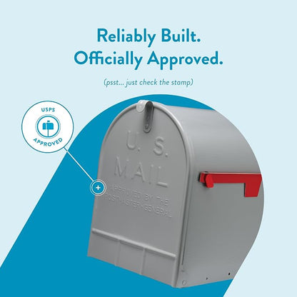 Gibraltar ST2000AM Stanley Post-Mount Mailbox, XL, Gray Steel - Quantity 1 | Galvanized steel build for outside with rust-resistant powder-coat finish and adjustable latch closure. USPS approved.