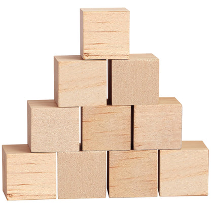 Barydat 10 Pcs 3.15 in Baby Shower Blocks to Decorate Game Large Unfinished Wooden Blocks for DIY Project Table Decor Wood Square Blank Cubes for Craft Party Decorations