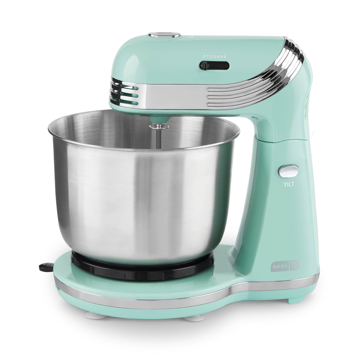 Dash Stand Mixer (Electric Mixer for Everyday Use): 6 Speed Stand Mixer with 3 Quart Stainless Steel Mixing Bowl, Dough Hooks & Mixer Beaters for Dressings, Frosting, Meringues & More - Pink