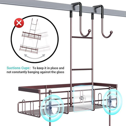 Over the Door Hanging Shower Caddy: Rustproof Hanging Organizer over the Door