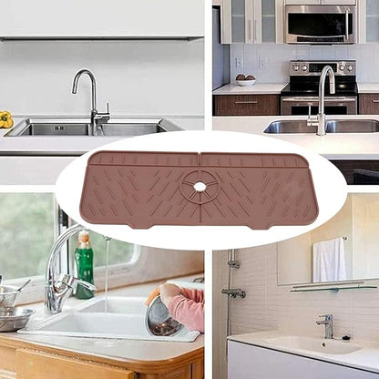 OUKENS Sponge Holder for Kitchen Sink, Silicone Faucet Mat for Kitchen Sink