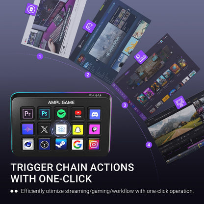 FIFINE AmpliGame Stream Controller with 15 Macro Keys, Streaming Keyboard with Trigger Actions in OBS/Twitch/YouTube/Streamlabs, Shortcut Buttons Keypad Works with Mac and PC-D6