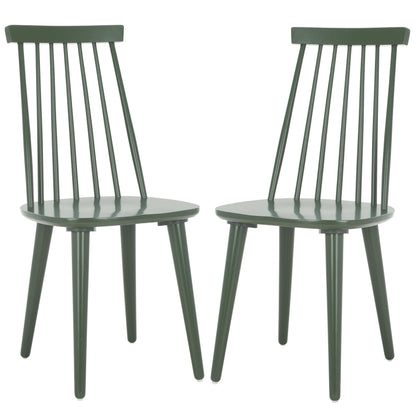 SAFAVIEH Furniture - Burris Side Chair Set of 2 - Dusty Green - Solid Wood - Modern Clean-Line Design - Ideal for Dining Room, Kitchen, Living Room, 17.7" Seat Height (AMH8511H-SET2)