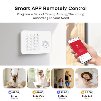2026 WiFi+GSM/4G Home Security System with Instant Smart Life or Tuya App Real-Time Alert,Door & Window Alarms for Home for Apartment,Kids Safety,Office,NO Monthly Fees,SOS Button,Remote Control