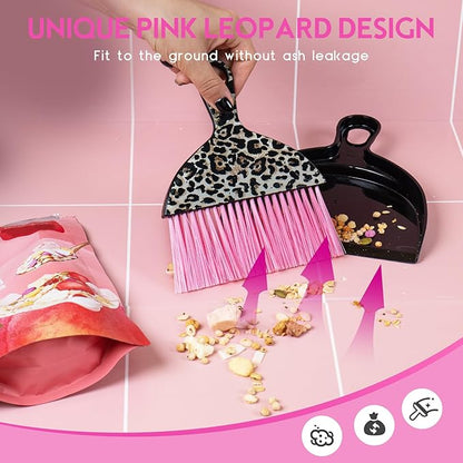 THINKLEARN 2PCS Mini Dustpan and Brush Set, Small Broom and Dustpan Set