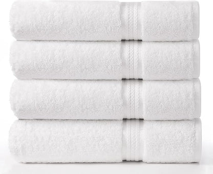 Cotton Craft Ultra Soft 4 Pack Oversized Extra Large Bath Towels 30x54 White