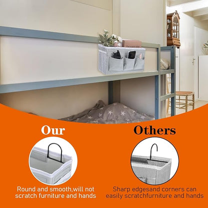 4pcs 3-pockets Wall Hanging Storage Bag, Bedside Caddy Organizer Bags, Bed