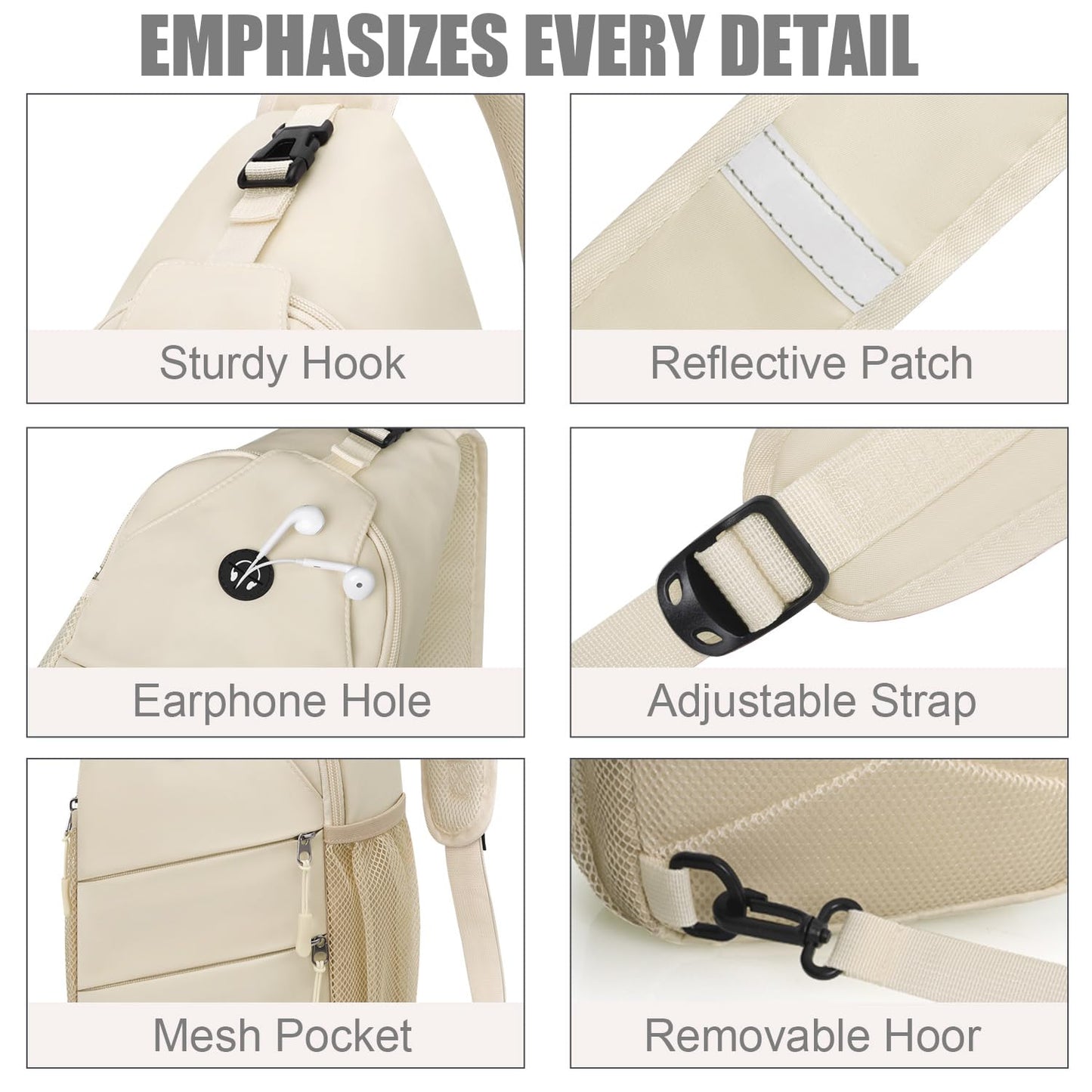 Crossbody Bags for Women Men Trendy Sling Bag Bakpack Casual Chest Bag with Convertible Shoulder Strap