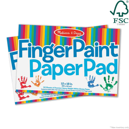 Melissa & Doug Finger Paint Paper Pad (2-Pack, 50-Sheets Each) - 12x18 Inch Art Paper for Kids Activities, Arts and Crafts, and Homeschool Essentials - FSC Certified