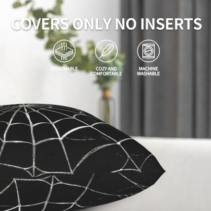 Jbofyee Black and White Spider Web Throw Pillow Cover 20x20 Inch Halloween Spiderweb Decorative Pillow Cases Soft Throw Pillows for Living Room Bedroom Sofa Couch Cushion Cover Set of 2