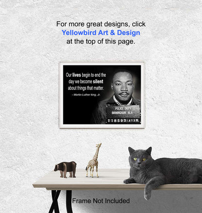Martin Luther King Jr. Mugshot Wall Art Print - Ready to Frame Photo (8X10) - Home Decor - Makes a Great Gift for Bedrooms, Kitchens, Home Office and Living Rooms - MLK Motivational and Inspirational