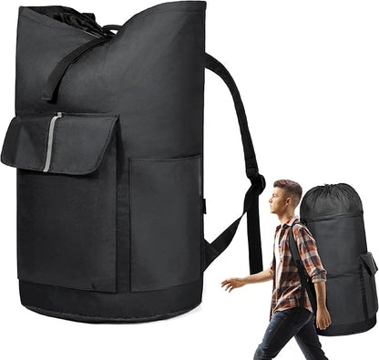 BeeGreen Black-Laundry-Bag-Backpack-Extra-Large-Heavy-Duty, 125L Portable