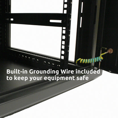 NavePoint 6U Wall Mount Double Section Hinged Swing Out Server Network Rack Cabinet Lock