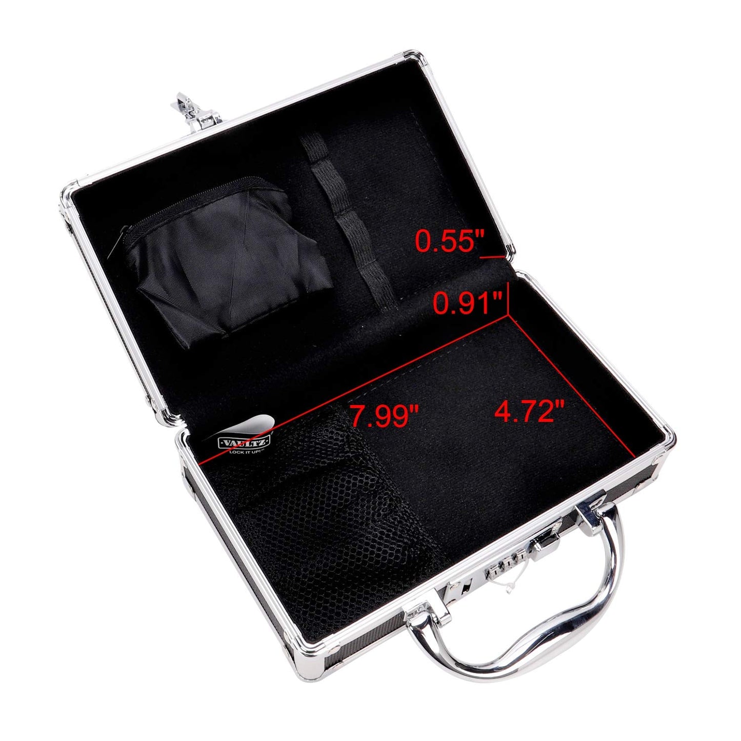 Vaultz Medicine Safe Case w/Combination Lock - Pack of 1 Cases, 8.35 x 5 x 2.5" - Black