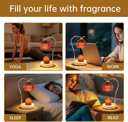 GEEZO Fragrance Candle Warmer Lamp，Electric Candle Warmer with Timer & Dimmer，Mom Christmas Birthday Gifts for Women, House Warming Gifts New Home Bedroom Decor