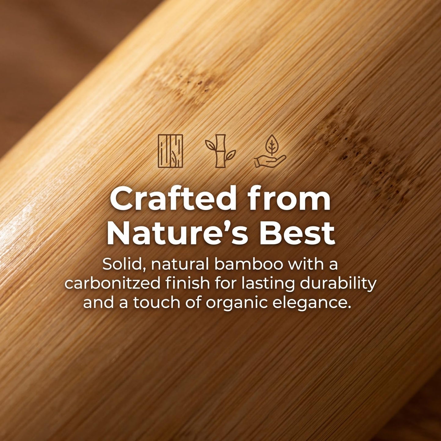 Lyellfe Bamboo Step Stool, Support up to 300lbs