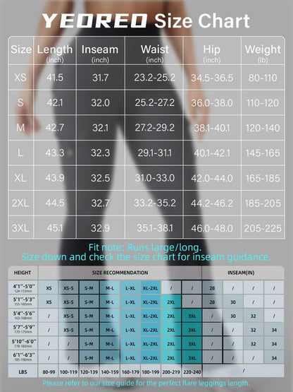 YEOREO CoreFlex Women Workout Flare Leggings with Pockets Hidden Scrunch High Waisted Cargo Gym Yoga Leggings Black XL