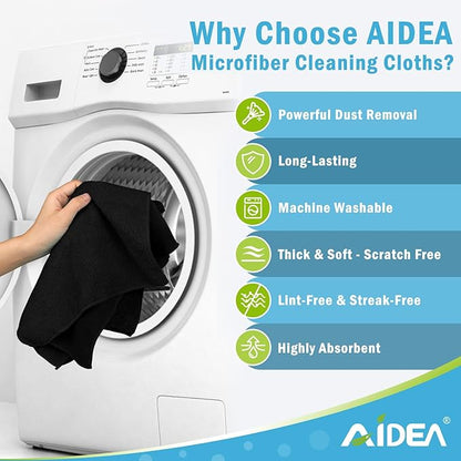 AIDEA Microfiber Cleaning Cloth-50PK, Soft Microfiber Towels