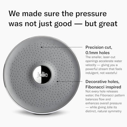 THE JOLIE FILTERED SHOWERHEAD with Shower Filter System- High Pressure Showerhead, Hair and Skincare Accessory to Improve Beauty and Personal Care Routine (New Modern Chrome- Retail Packaging)